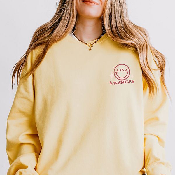 

SWSmiley celebrate the little wins - женский легкий свитшот garment dyed Simply Sage Market, Butter