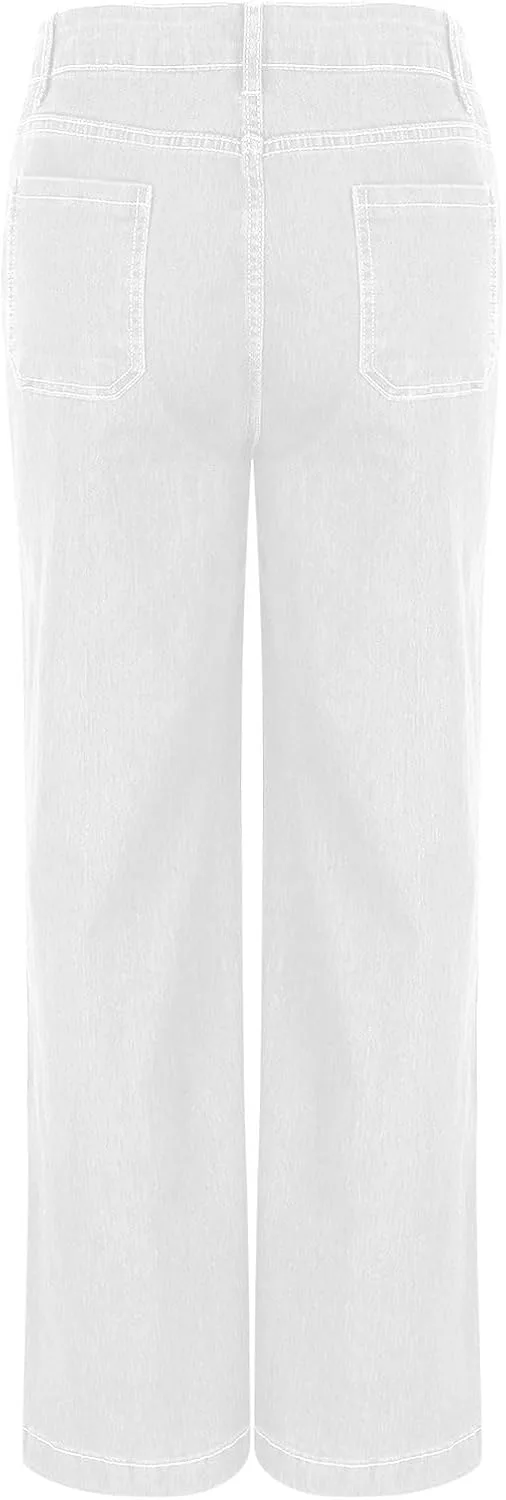 Женские джинсы High Waisted Wide Leg, Casual, Denim — фото 3