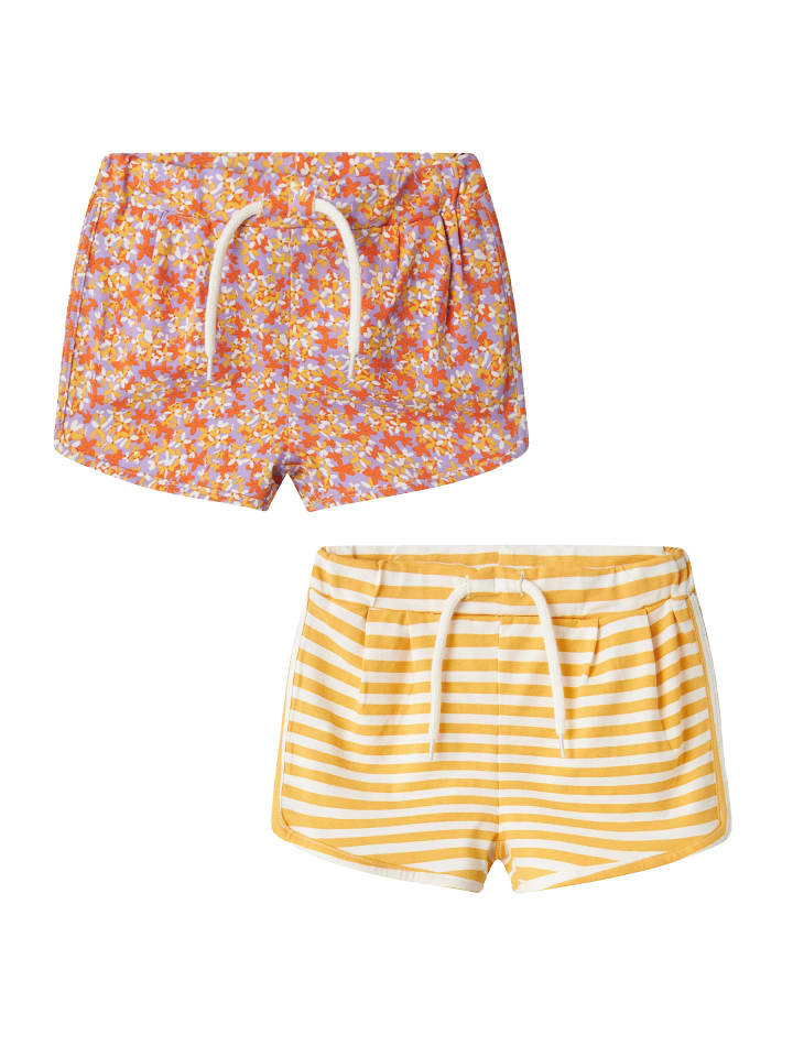 

Шорты бермуды name it Shorts 2er-Set verstellbarer Bund Seitentaschen, цвет Senfgelb