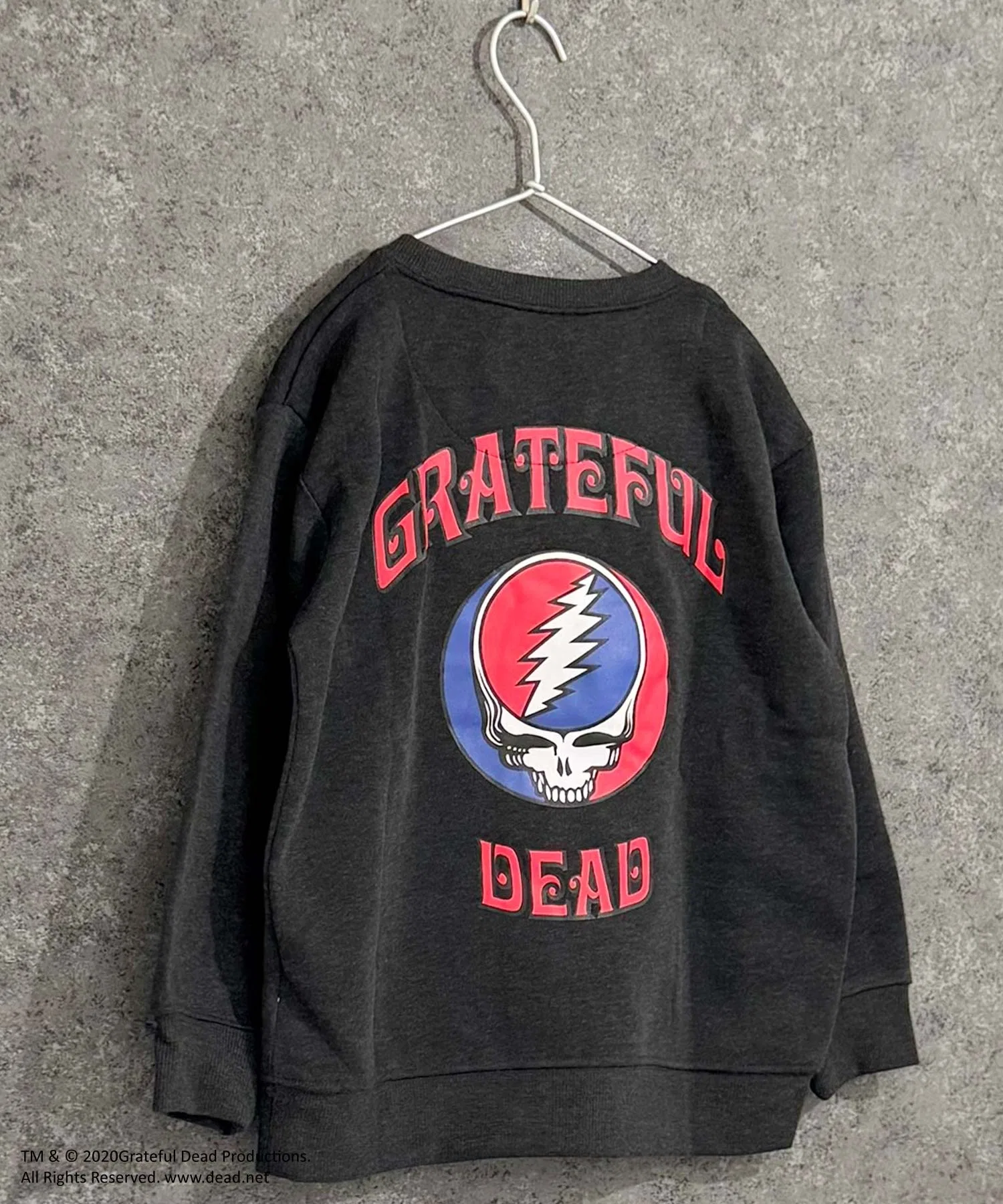 【GRATEFUL DEAD】 Толстовка оверсайз из хлопкового флиса с начесом, предотвращающего образование катышков, с рисунком Grateful Dead