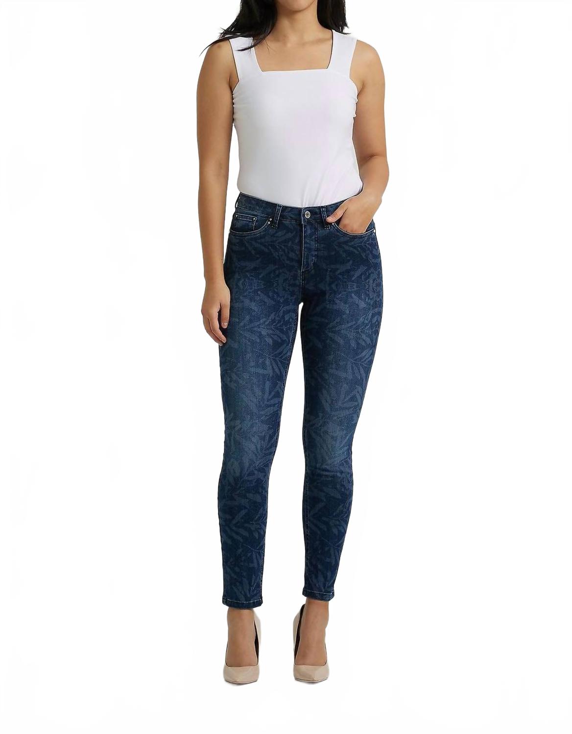 

Джинсы с принтом листьев в темно-синем цвете Joseph Ribkoff