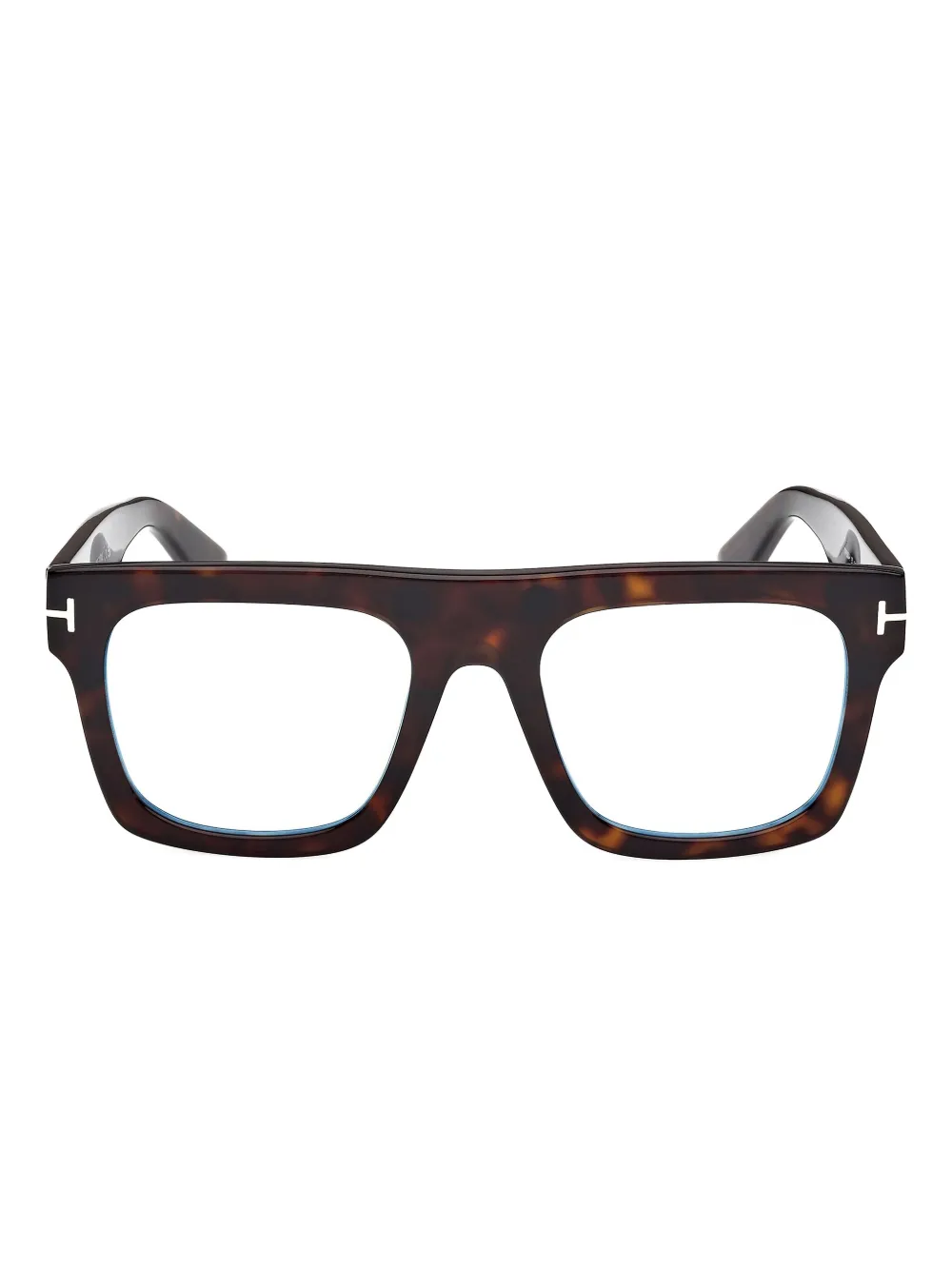 

Очки с квадратной оправой и линзами-клипсами TOM FORD Eyewear, коричневый