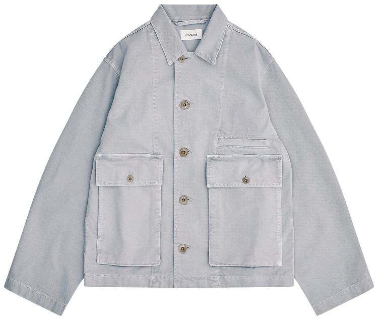 

Куртка Lemaire Boxy Jacket 'Snowy Blue Grey', серый
