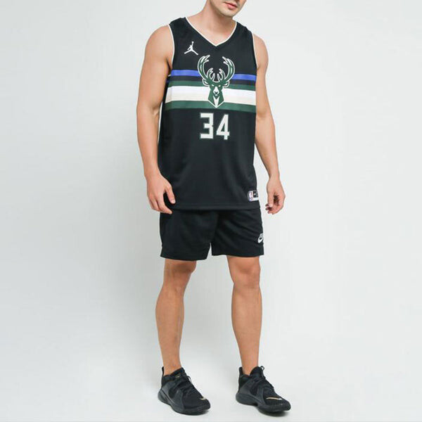 Майка Air Jordan Giannis Antetokounmpo MILWAUKEE Bucks Statement Edition NBA Swingman Jersey 'Black', черный — фото 4
