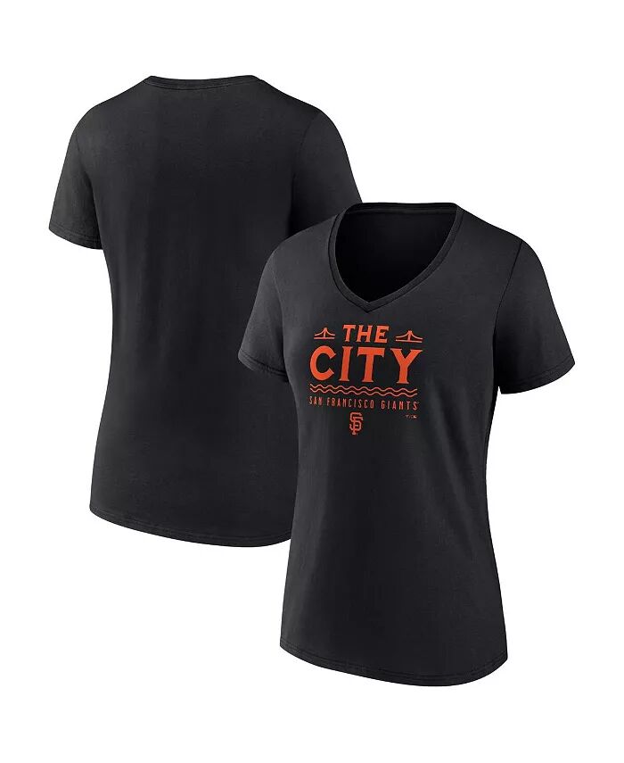 

Женская черная футболка San Francisco Giants the City с V-образным вырезом Fanatics