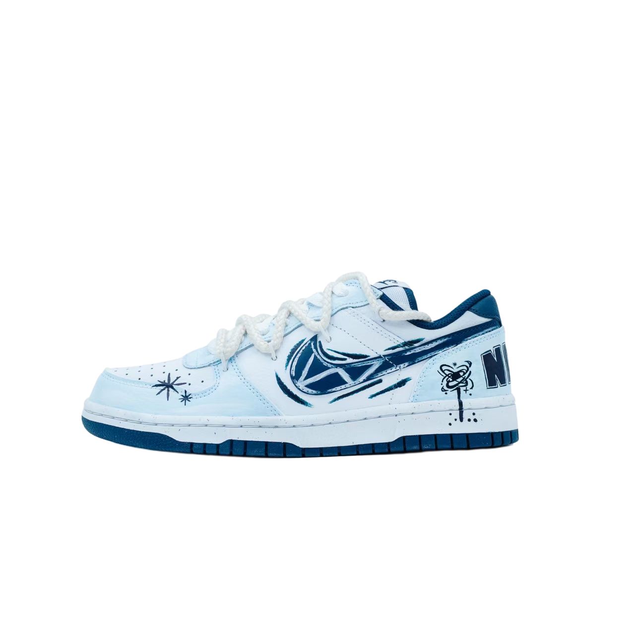 

Nike Кроссовки для скейтбординга Unisex Low top с амортизацией Big Celestial Wings, износостойкие, светло-голубые