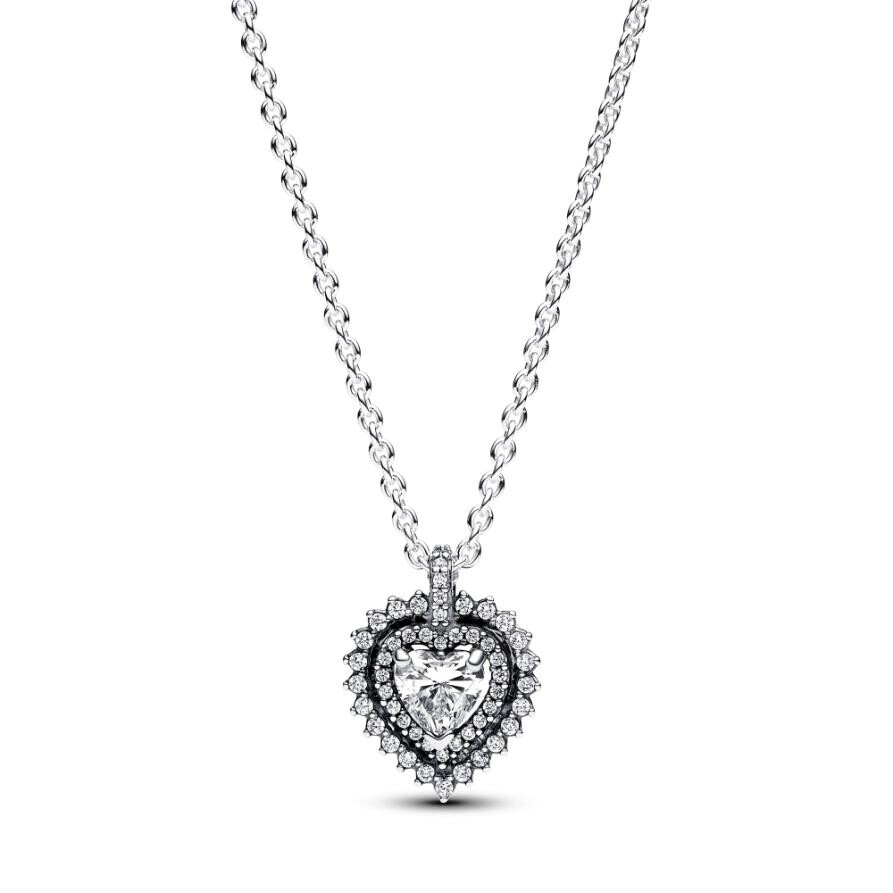 

Ожерелье Sparkling Heart Halo Pendant Pandora, стерлинговое серебро