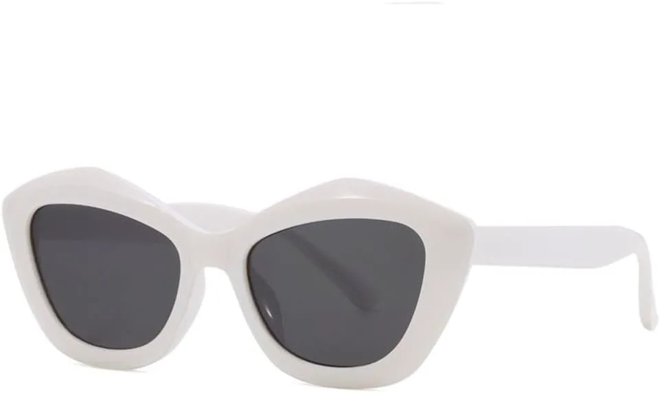 

Винтажные ретро-солнцезащитные очки для женщин 2026 года, модные очки в форме «кошачий глаз», стильные женские солнцезащитные очки, белые и серые MTZJH, One Color