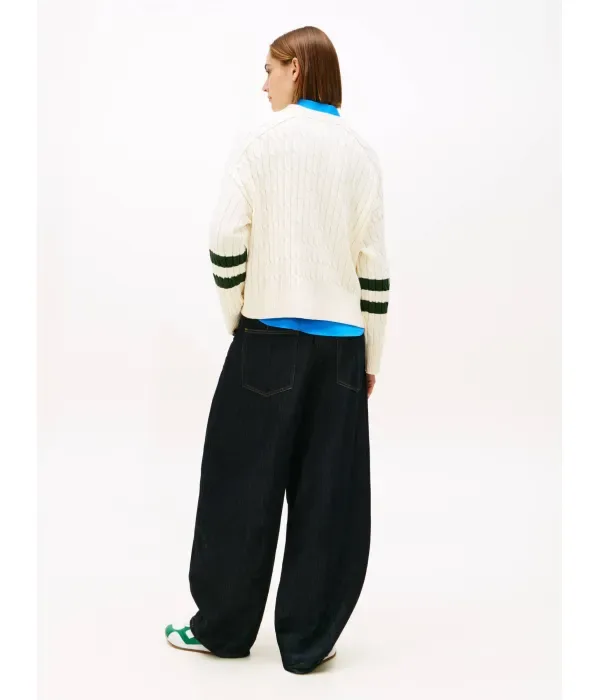 Свитер loose fit Tommy Hilfiger, кремовый — фото 3