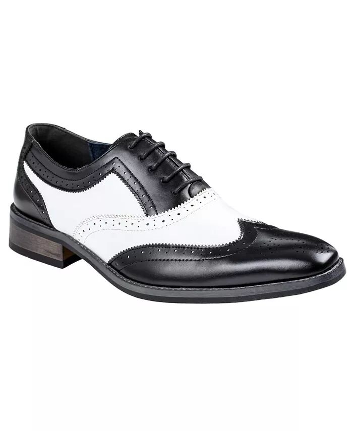

Мужские двухцветные туфли-оксфорды Wing Tip Gino Vitale, черный