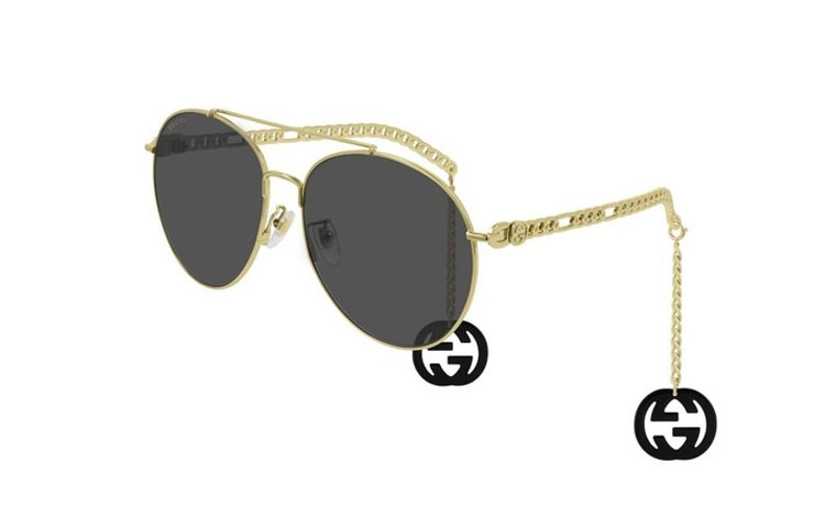 

GUCCI Солнцезащитные очки унисекс золотисто-серые, Gold Gray