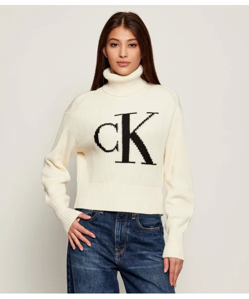 

Водолазка Loose fit Calvin Klein Jeans, бежевый