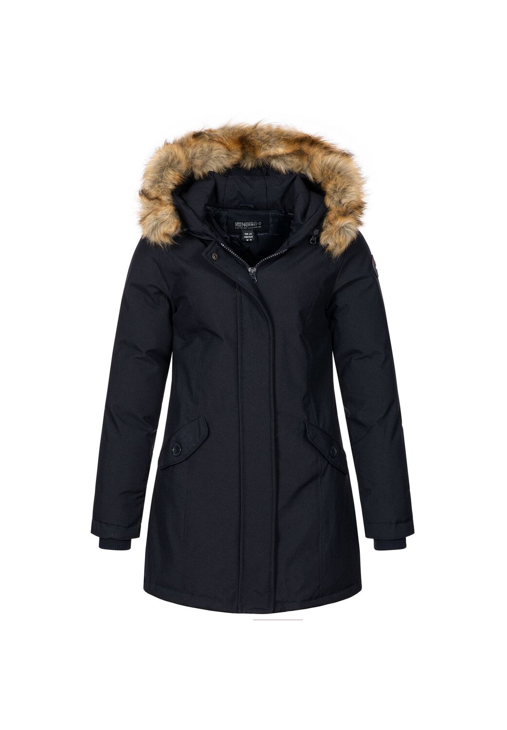 

Зимняя куртка-пальто с капюшоном, обычного кроя GEOGRAPHICAL NORWAY, темно-синий