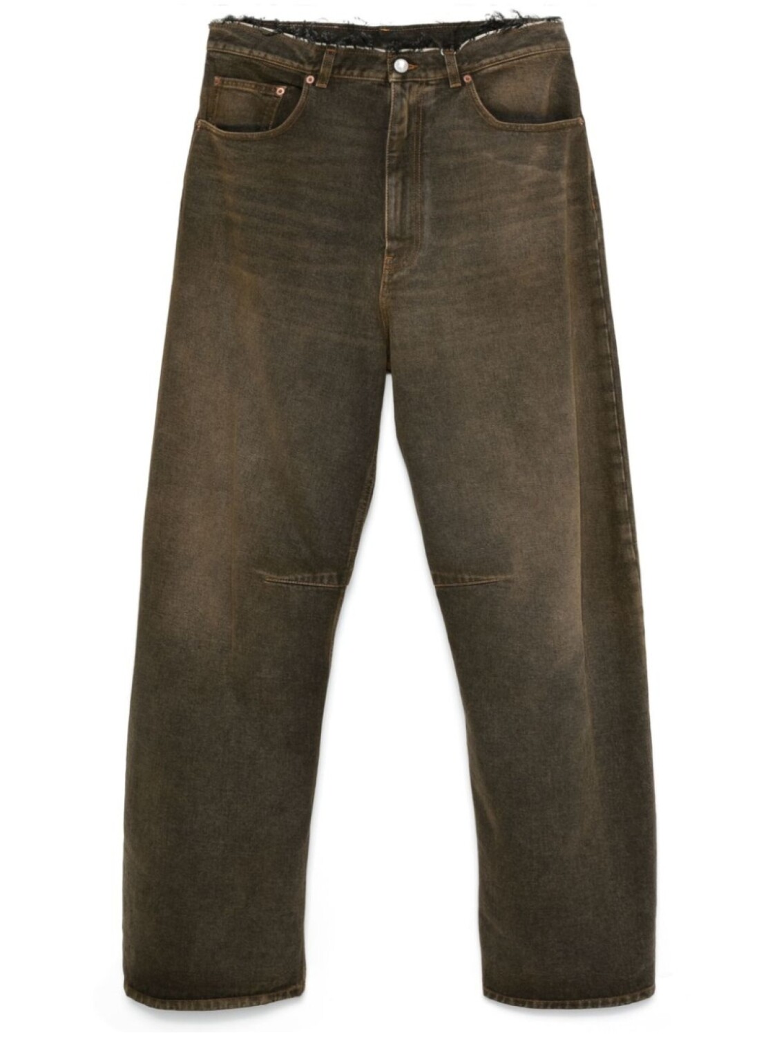 

MM6 Maison Margiela широкие джинсы с декоративной строчкой, коричневый