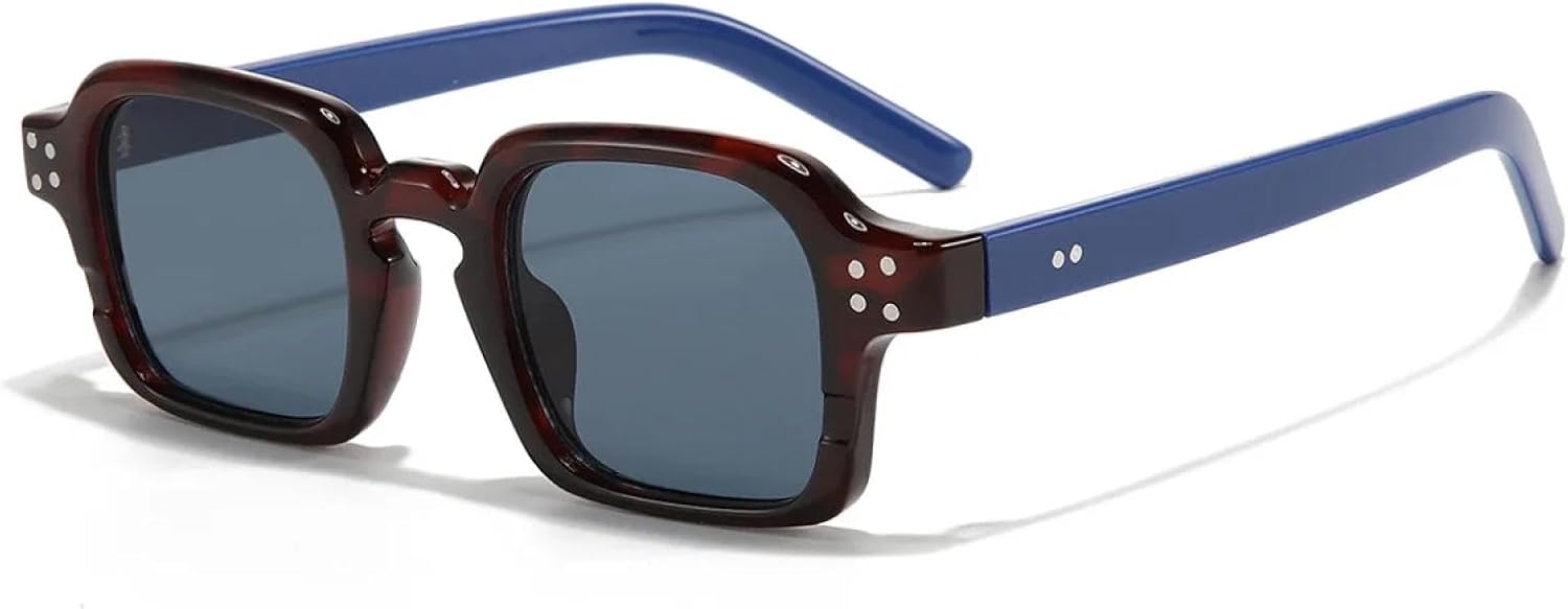 

Популярные солнцезащитные очки для женщин и мужчин, с заклепками, зеленые, панк, синие, солнцезащитные очки с защитой от УФ-излучения UV400, ретро, ​​роскошные очки TKKTLLT, Blue