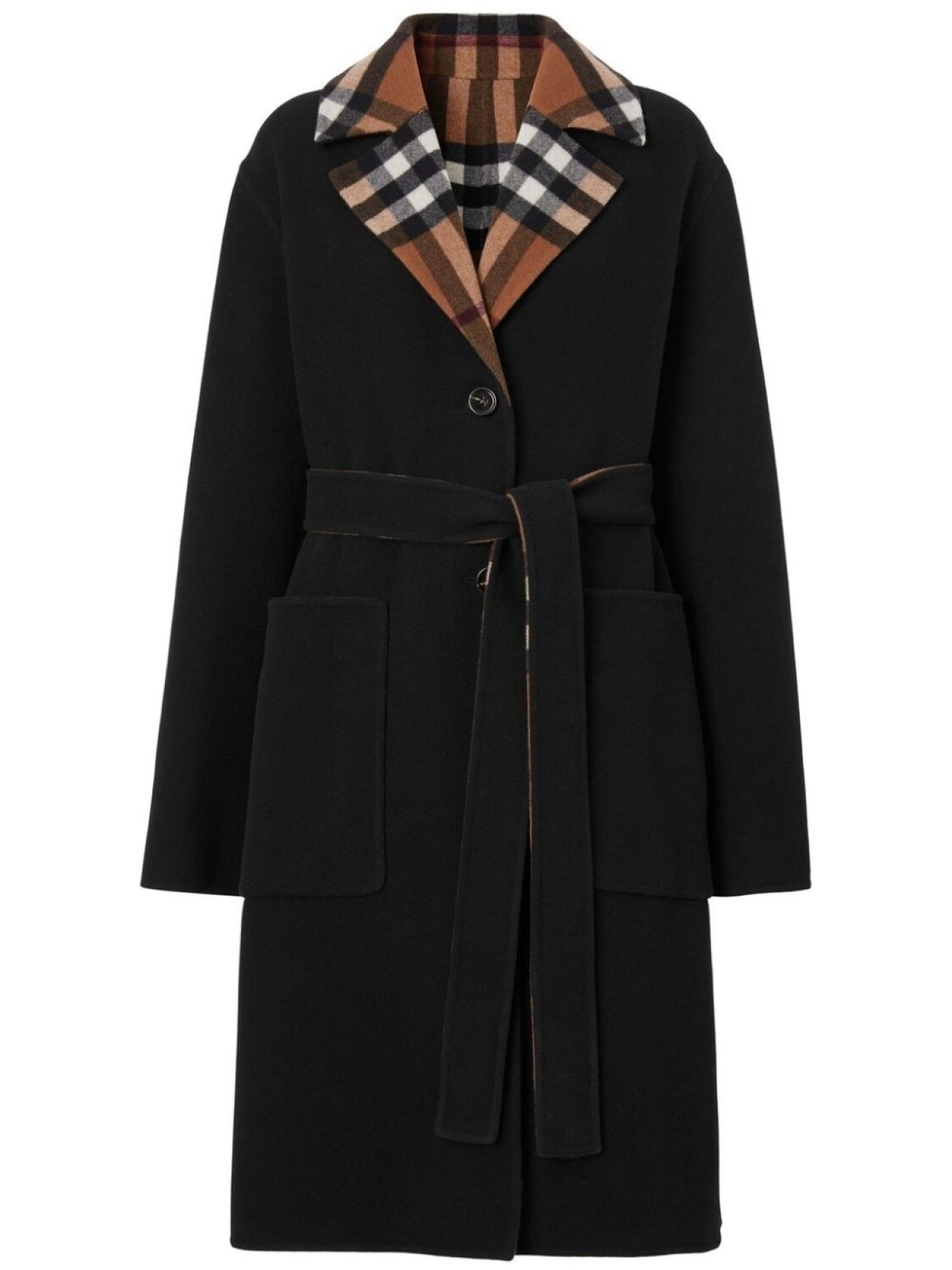 

Burberry двустороннее шерстяное пальто в клетку, коричневый
