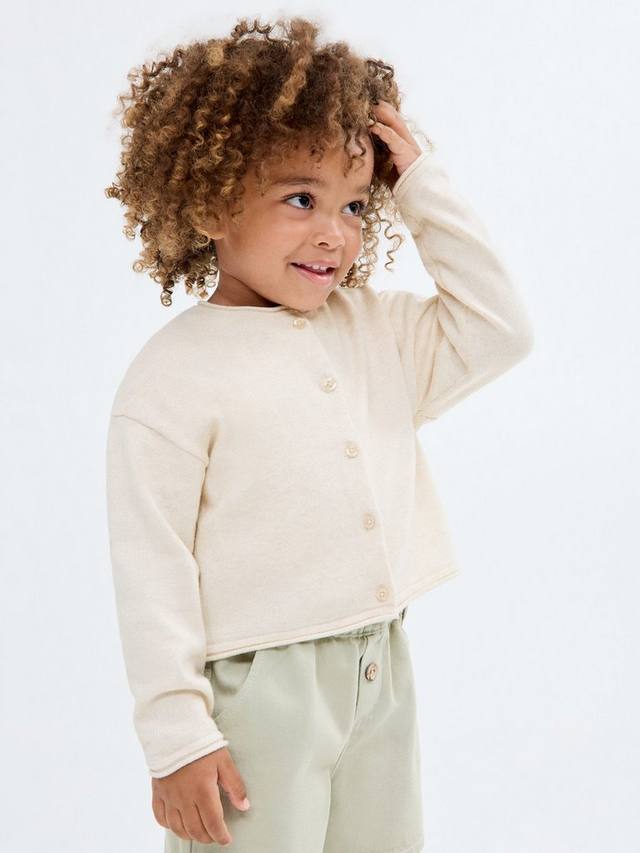 

Детский кардиган Sally с длинными рукавами из хлопковой смеси Mango, Light Beige