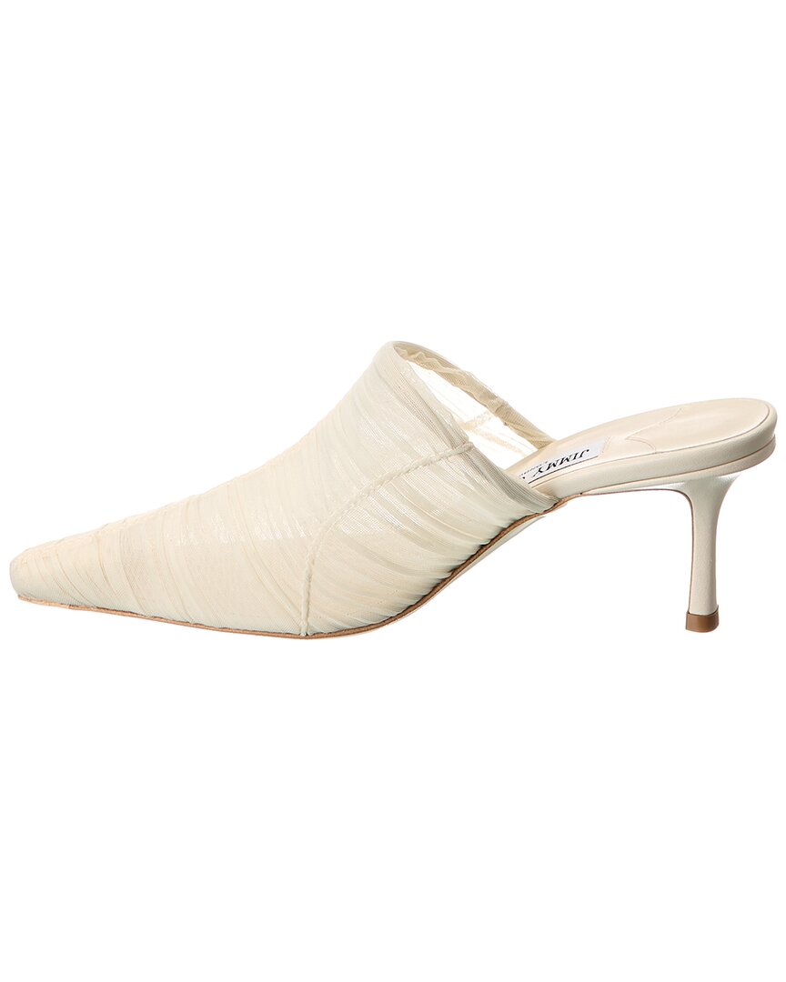 Мюли из тюля Jimmy Choo Lotta 65 со сборками, белый — фото 2