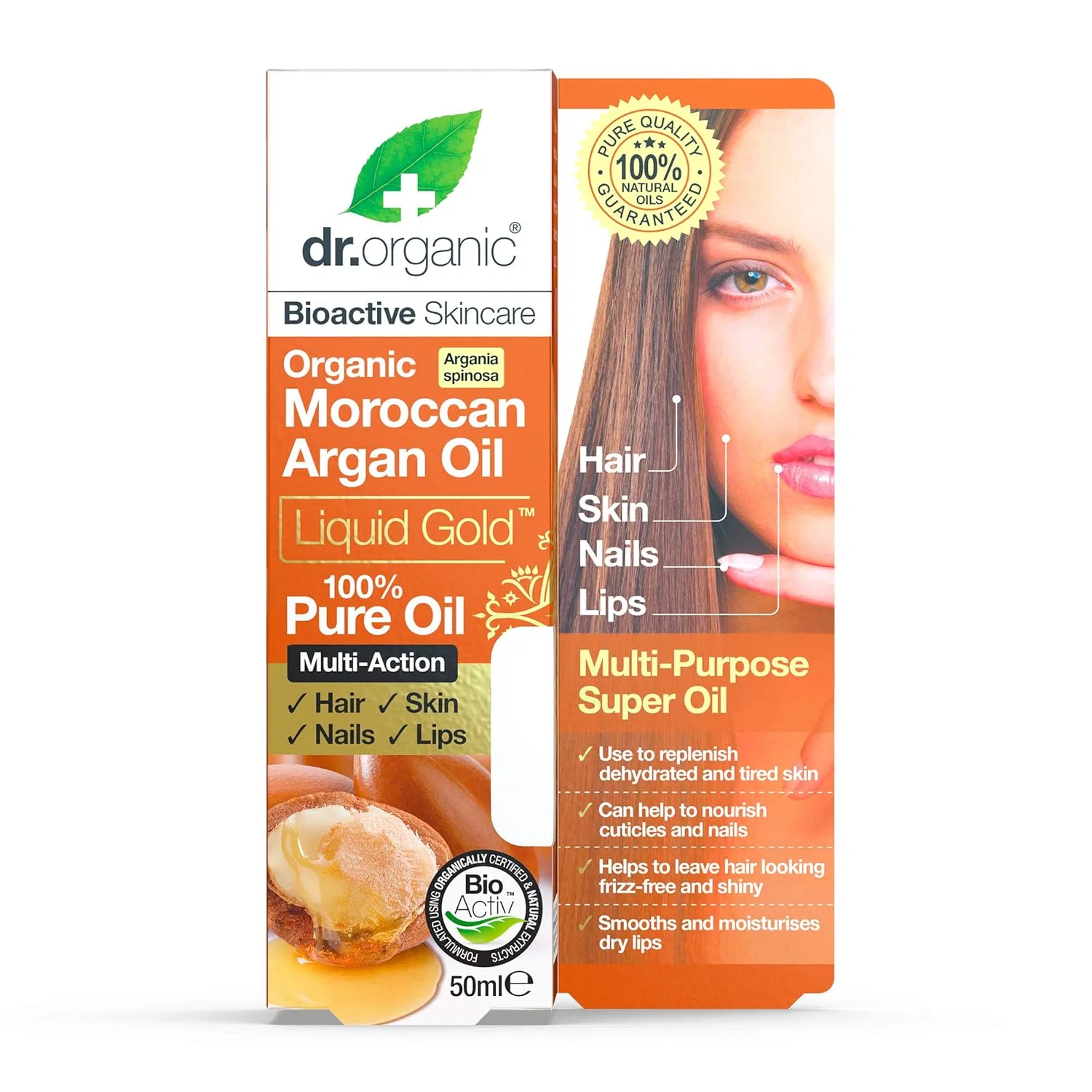 100% чистое органическое марокканское аргановое масло Dr. Organic, 50 мл Dr. Organic — фото 2