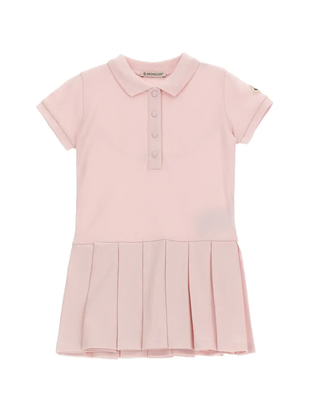 Плиссированное платье-поло Moncler Enfant, розовый