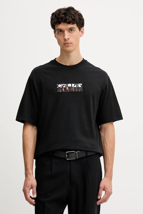 

Хлопковая футболка Calvin Klein Jeans, черный