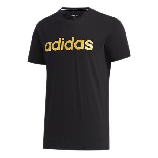 

Футболка neo sports round neck logo printing short sleeve black Adidas, черный