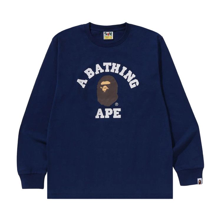 

Футболка BAPE College Long-Sleeve Tee, Navy