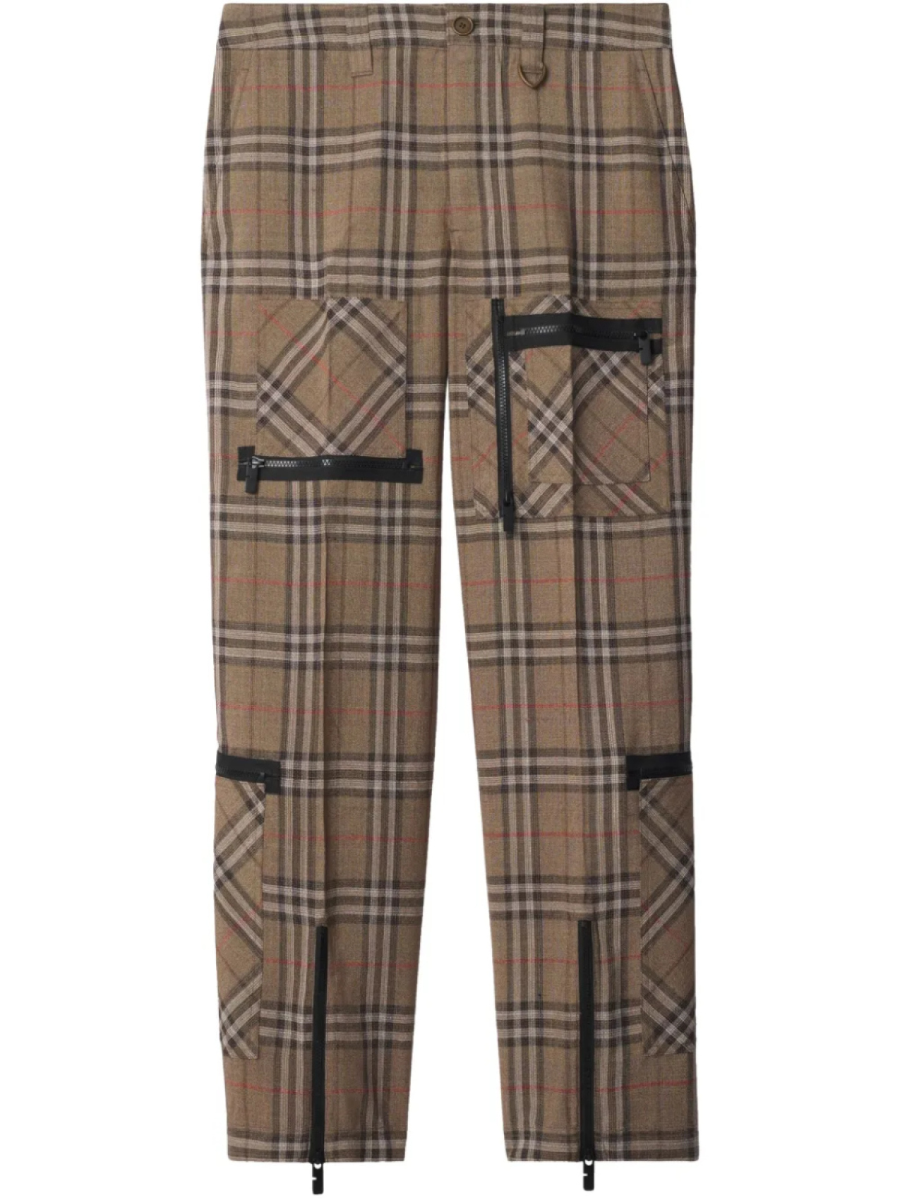 

Burberry брюки карго в клетку, коричневый