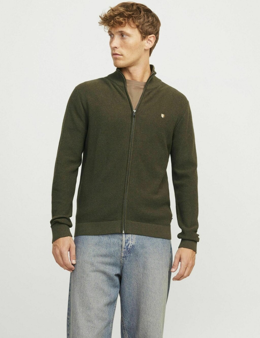 

Кардиган STRICKJACKE GEDRUCKT Jack & Jones PREMIUM, оливковый