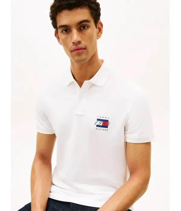 Поло PIQUE REG regular fit Tommy Hilfiger, белый — фото 4