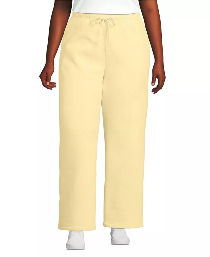 

Просторные брюки прямого кроя с высокой талией Set Bottom Lands' End, желтый