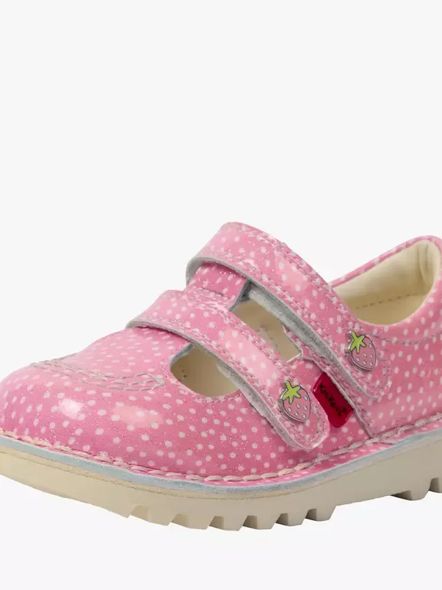Детские розовые кроссовки Strawberry Kick с Т-образным ремешком Kickers — фото 3