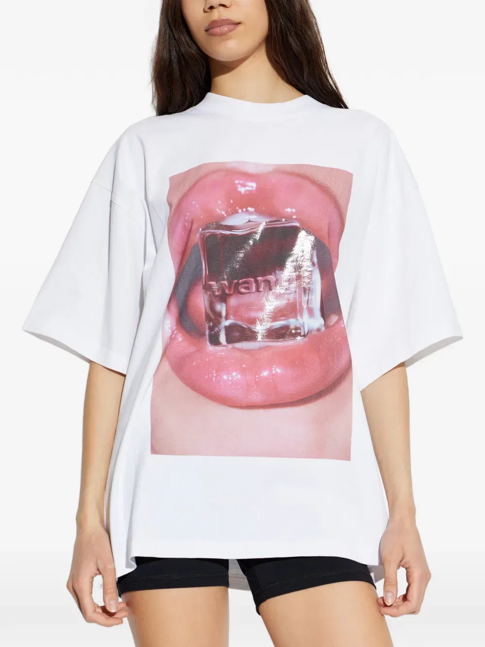 Футболка Cube свободного кроя Alexander Wang, белый — фото 3