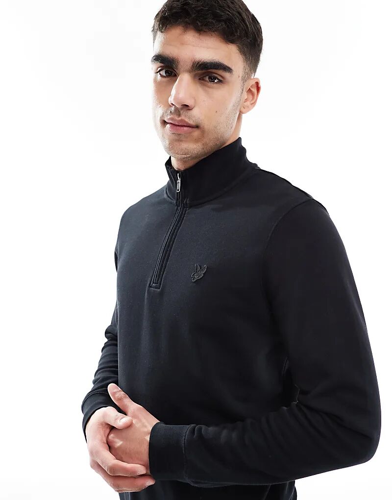 

Тонкая толстовка Lyle & Scott с застежкой-молнией на четверть оборота, черного цвета