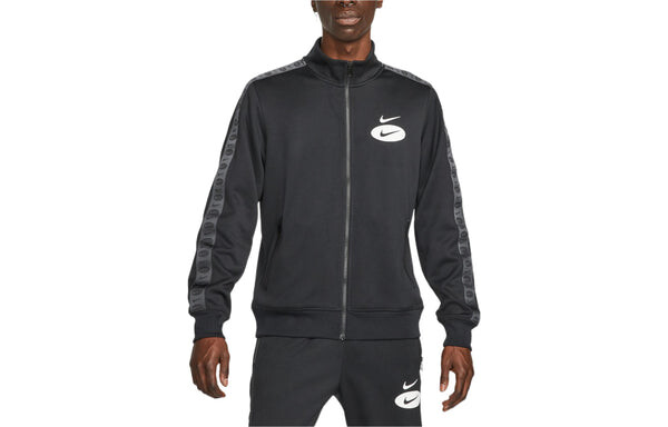 Куртка Nike Sportswear Swoosh League Logo Hoodie 'Black White', черный — фото 3