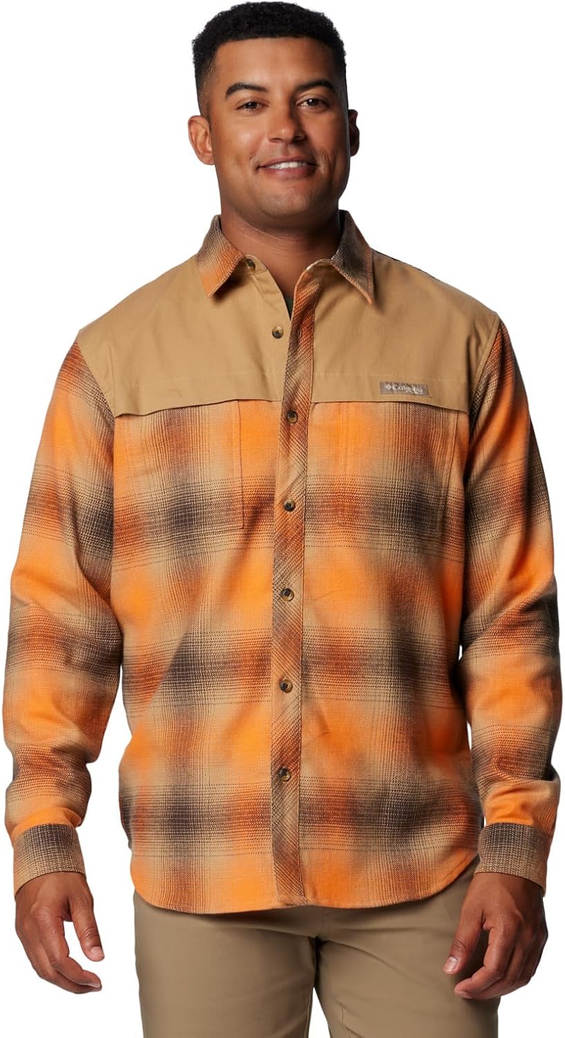 

Columbia мужская рубашка Roughtail Utility Over, Sahara Blurred Buck Plaid/Sahara