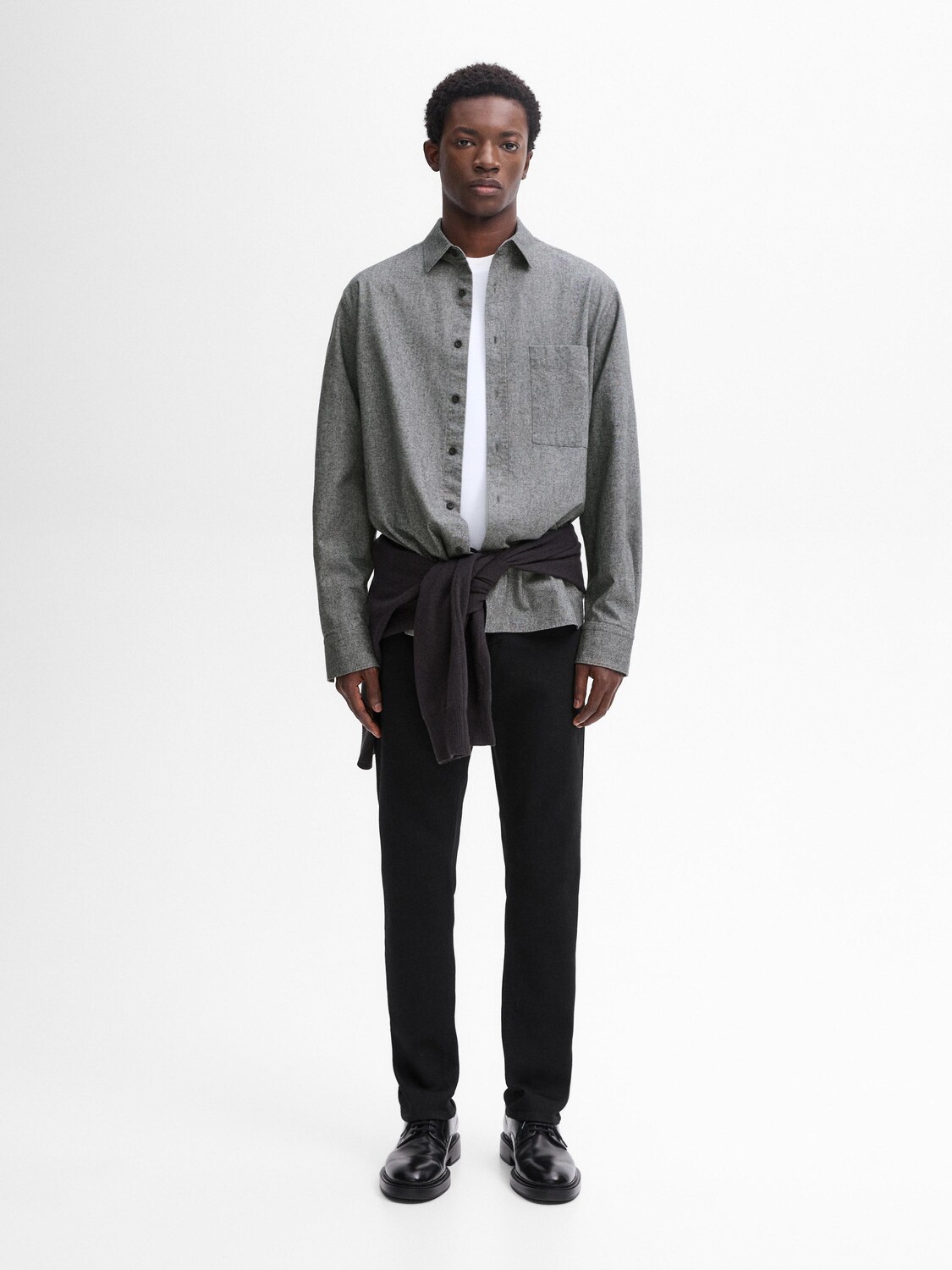 

Рубашка из 100% хлопка с карманом Massimo Dutti, серый
