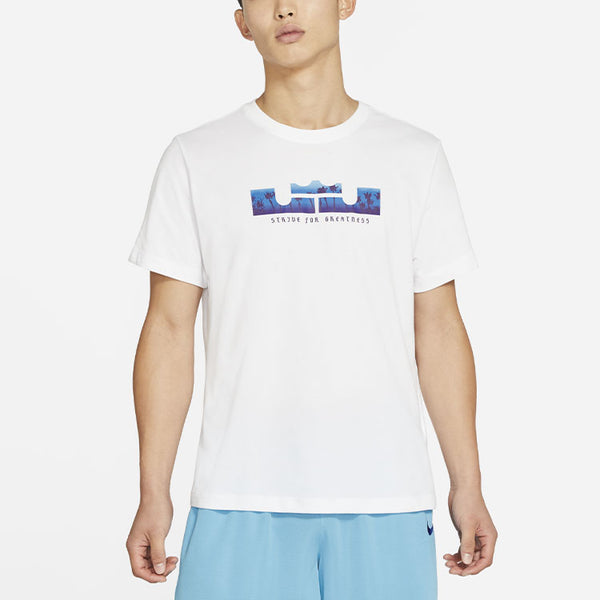 Футболка men's dri-fit lebron casual sports basketball short sleeve t-shirt Nike, белый — фото 3
