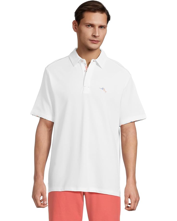 

Рубашка поло Tommy Bahama Flamingo Mingle Five O'Clock Polo, цвет Bright White
