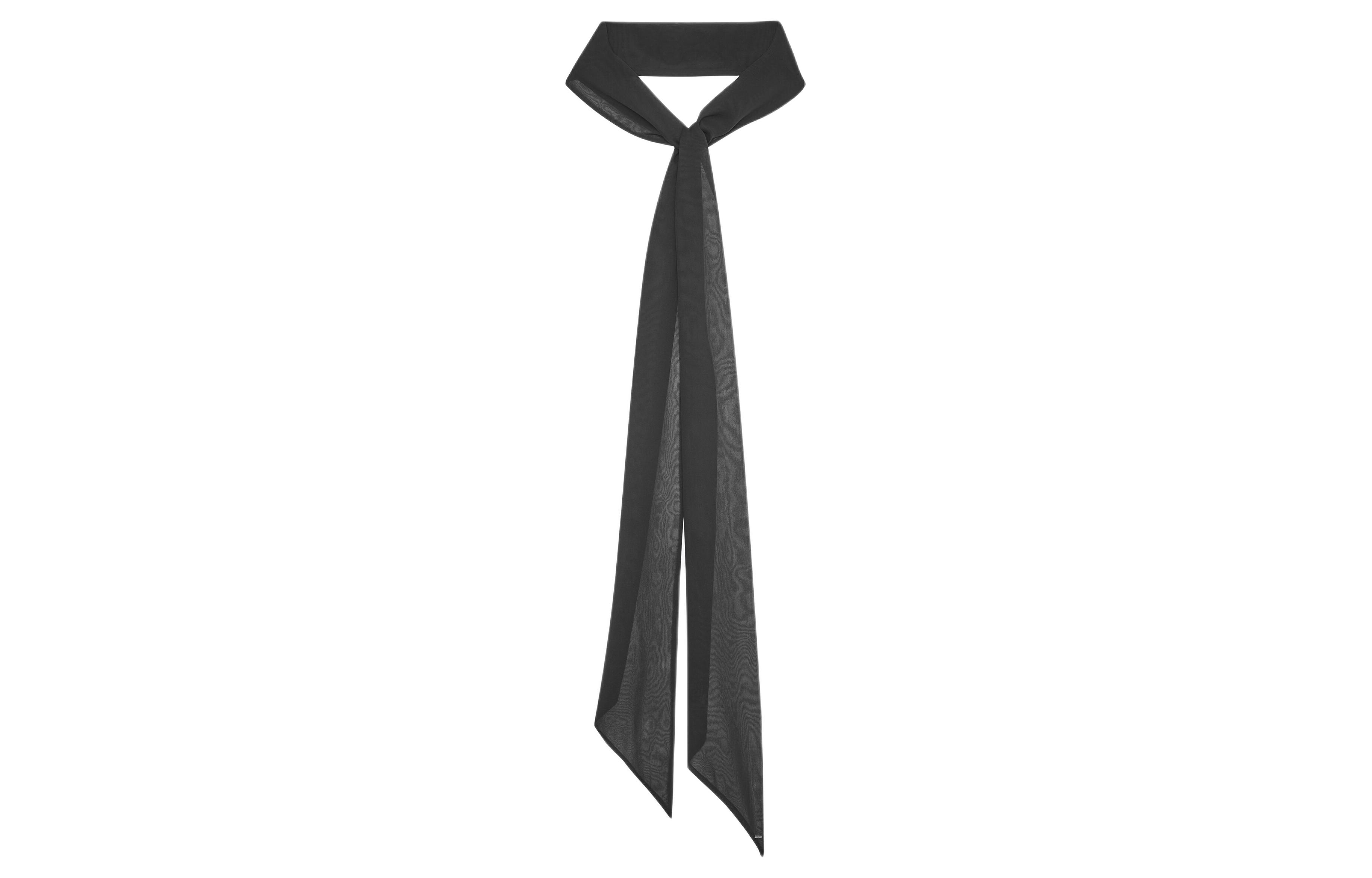 

SAINT LAURENT Шелковый шарф женский черный