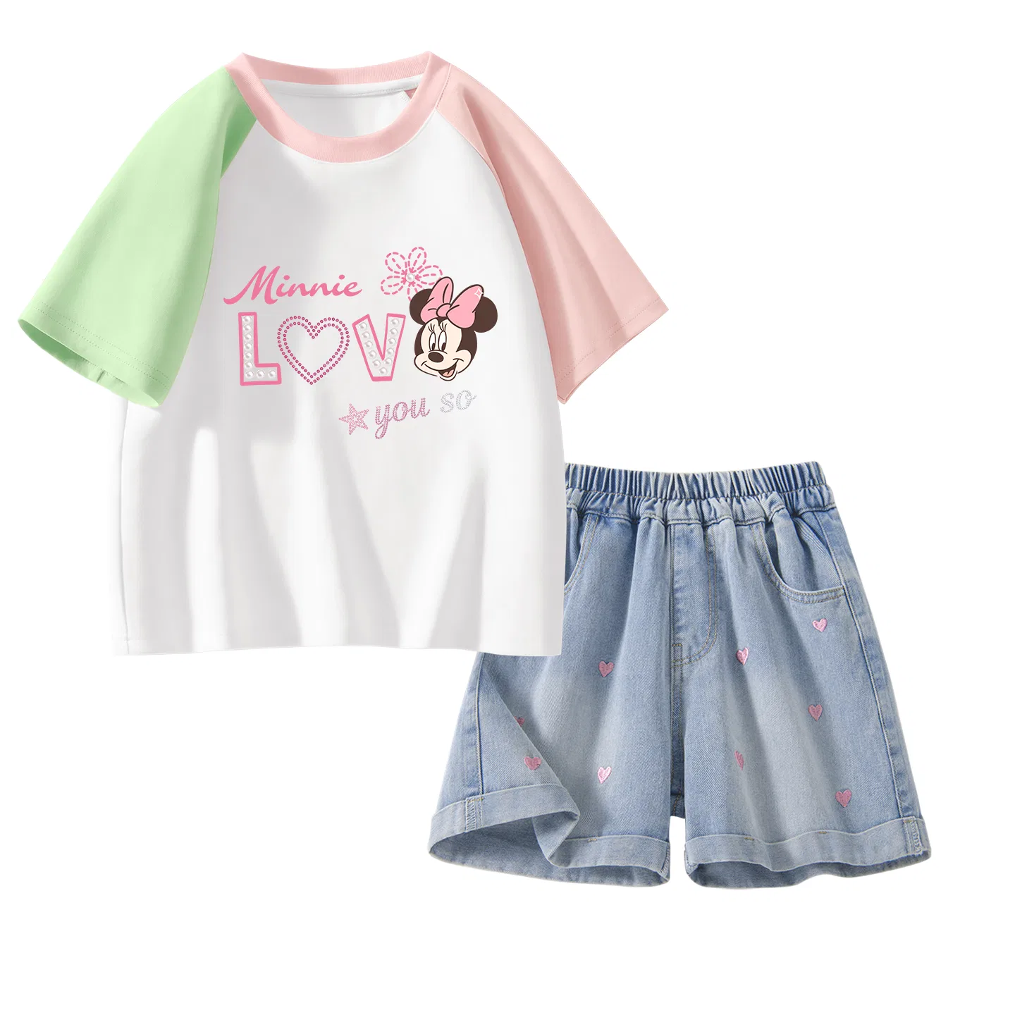 Спортивный костюм для детей Disney Casual Sportswear 2 Pack, зеленый/розовый/голубой