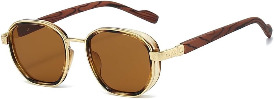 

Солнцезащитные очки UV400 с круглыми деревянными дужками и градиентным покрытием, подходят для женщин и мужчин, для бега и занятий спортом на открытом воздухе UYPTK, Gold Tea