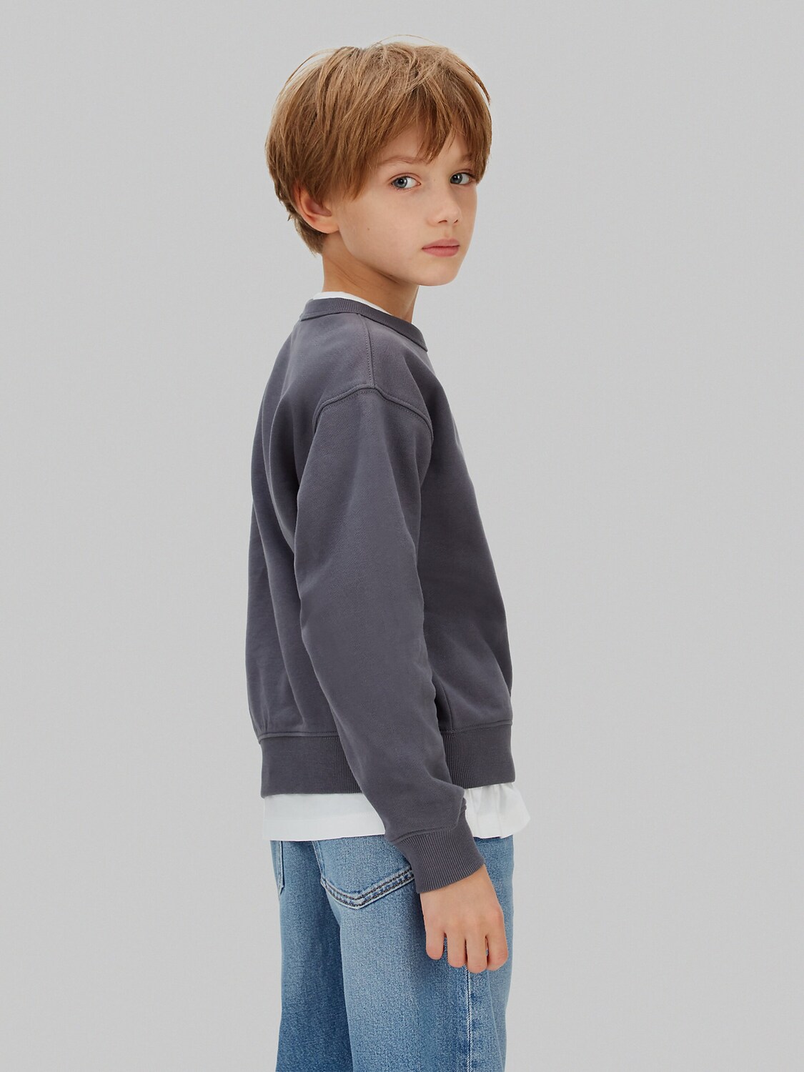 Calvin Klein Jeans Толстовка 'Varsity' в дымчато-сером цвете — фото 4