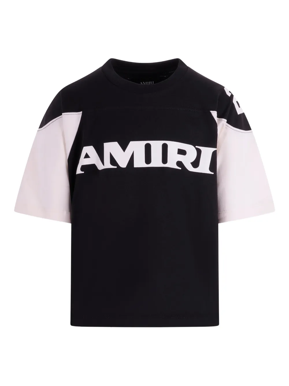 

Футболка с логотипом и контрастными вставками Amiri Kids, черный