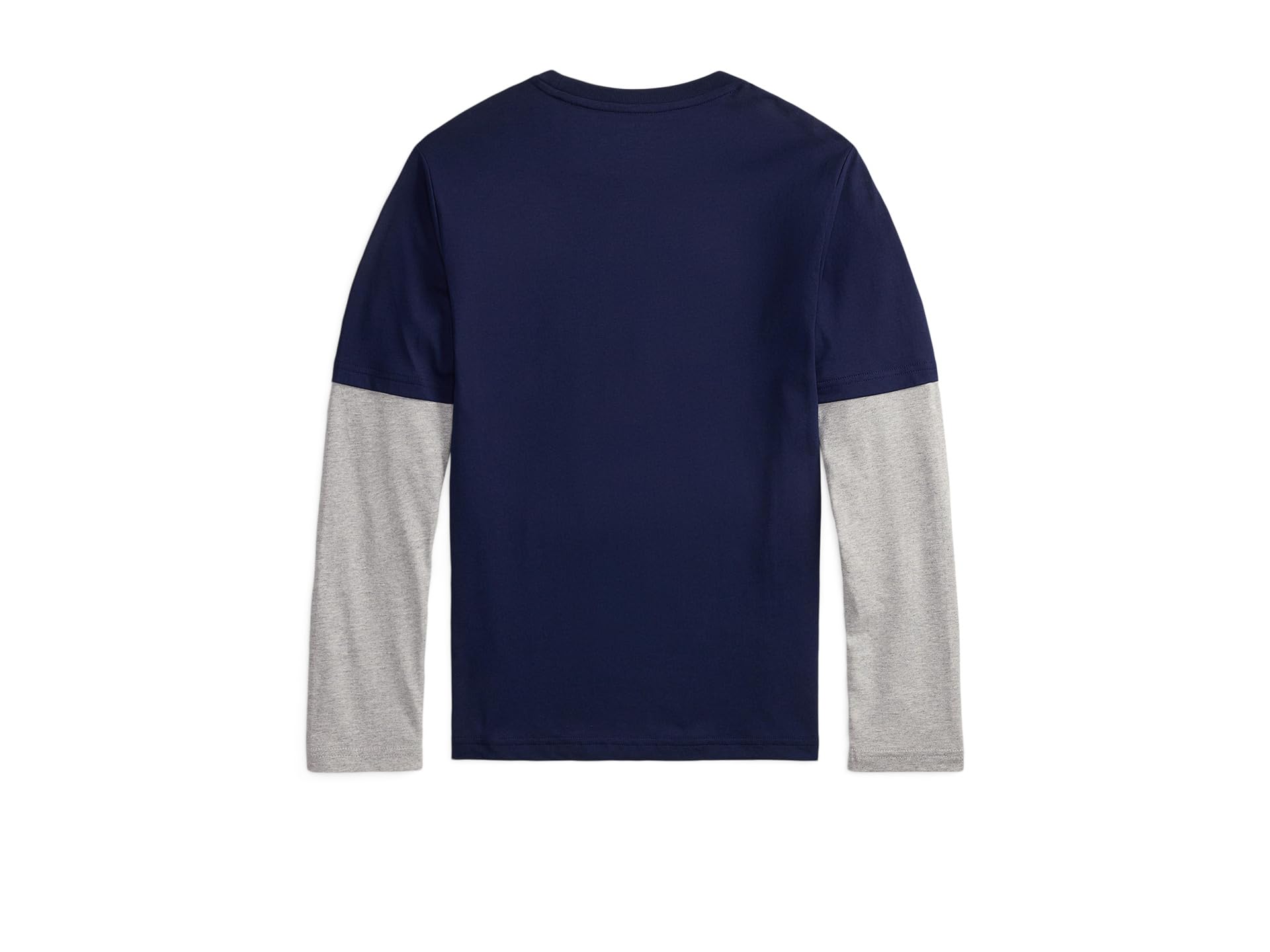 Футболка Polo Ralph Lauren Kids Logo Cotton Layered-Effect Tee, цвет Refined Navy — фото 2