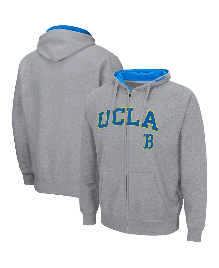 

Мужская толстовка с молнией UCLA Bruins Arch and Logo 3.0 Colosseum, серый