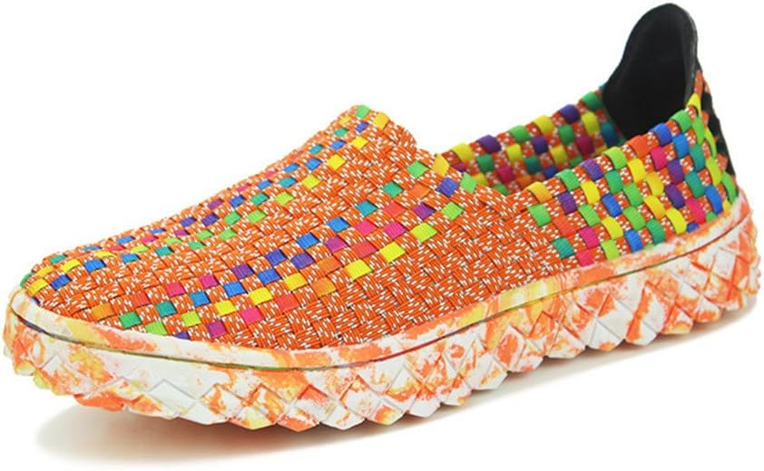 

Кроссовки BIFINI унисекс для прогулок, удобные, дышащие, плетеные, без шнурков, на плоской подошве, оранжевый