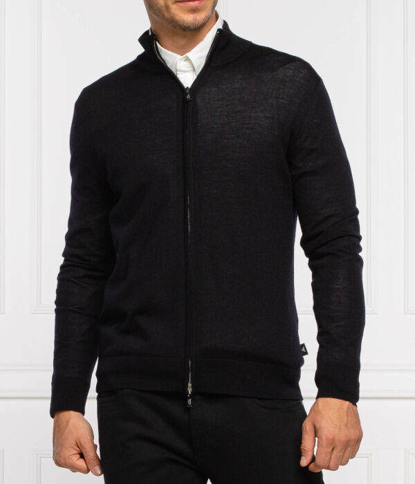 

Свитер шерстяной Emporio Armani Regular Fit на молнии, синий