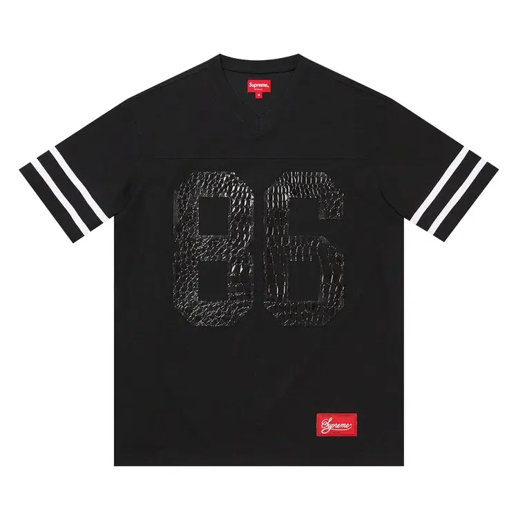 Футбольная майка Supreme из искусственной крокодиловой кожи, черная
