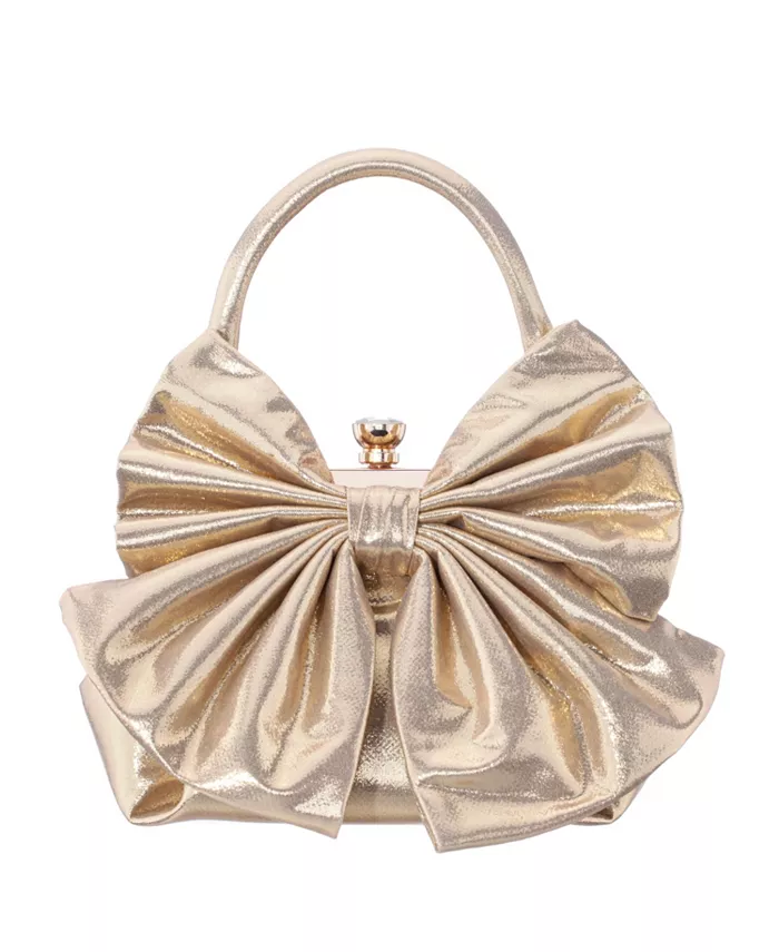 

Маленькая сумка-кроссбоди с бантом и рамкой Nina, золотой